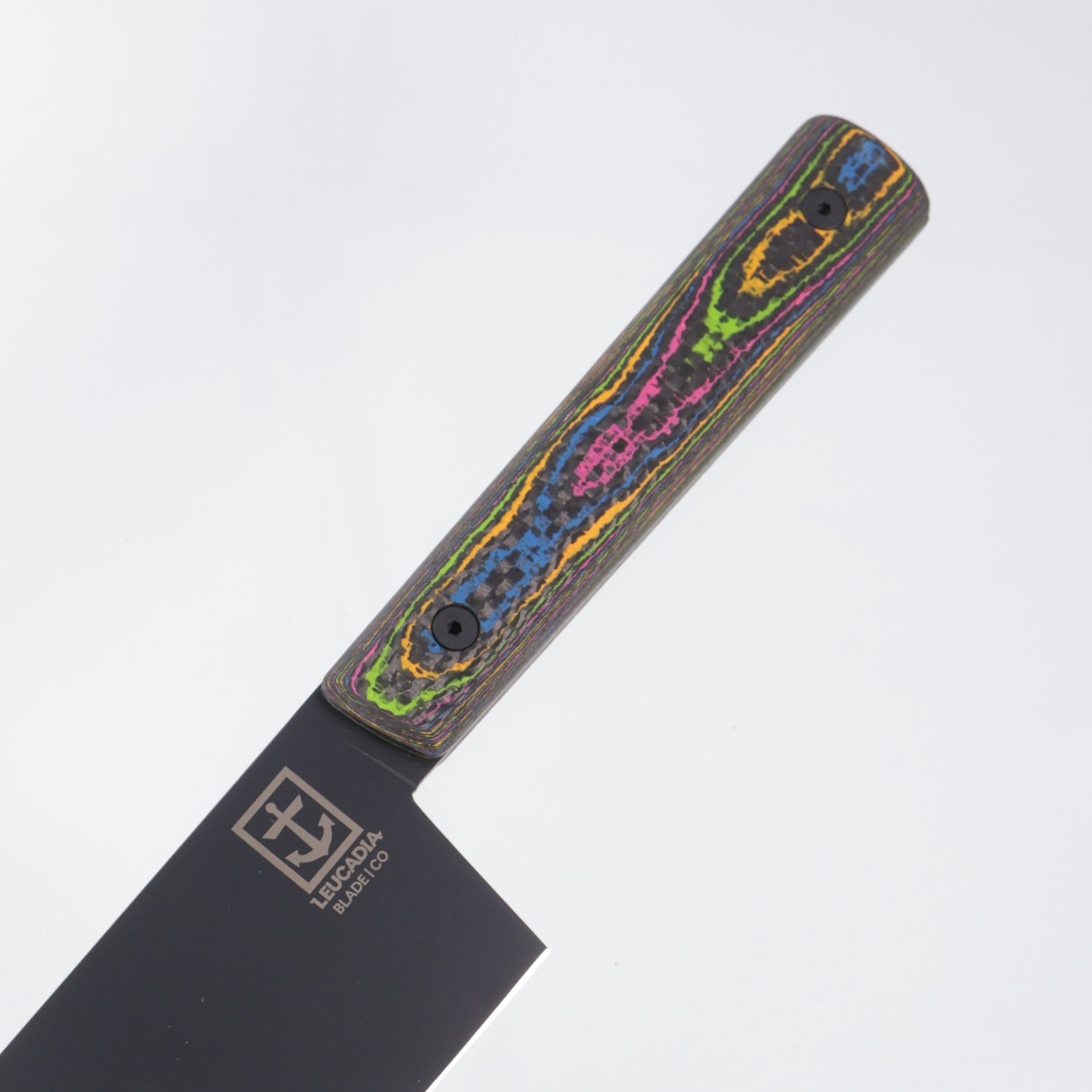 Leucadia Blade Co. The Chef Knife - 80s Camo Carbon Weave Scales - DLC AEB-L