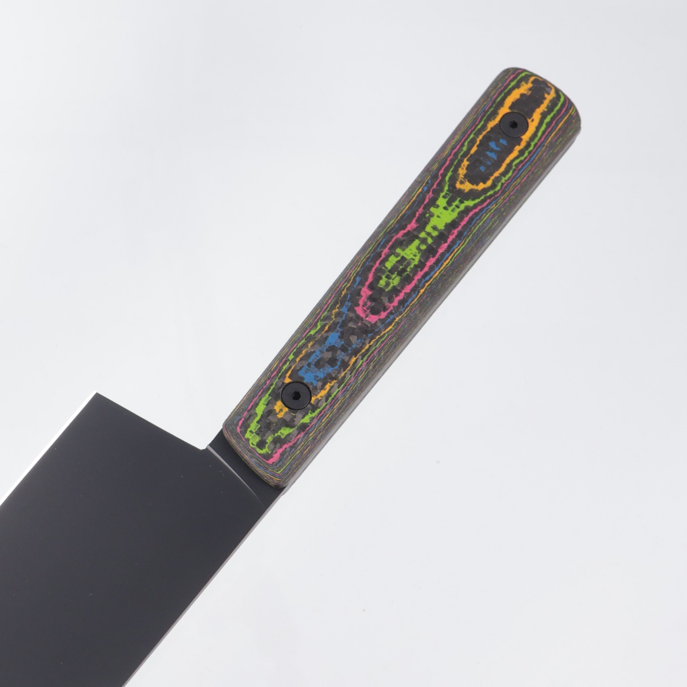 Leucadia Blade Co. The Chef Knife - 80s Camo Carbon Weave Scales - DLC AEB-L