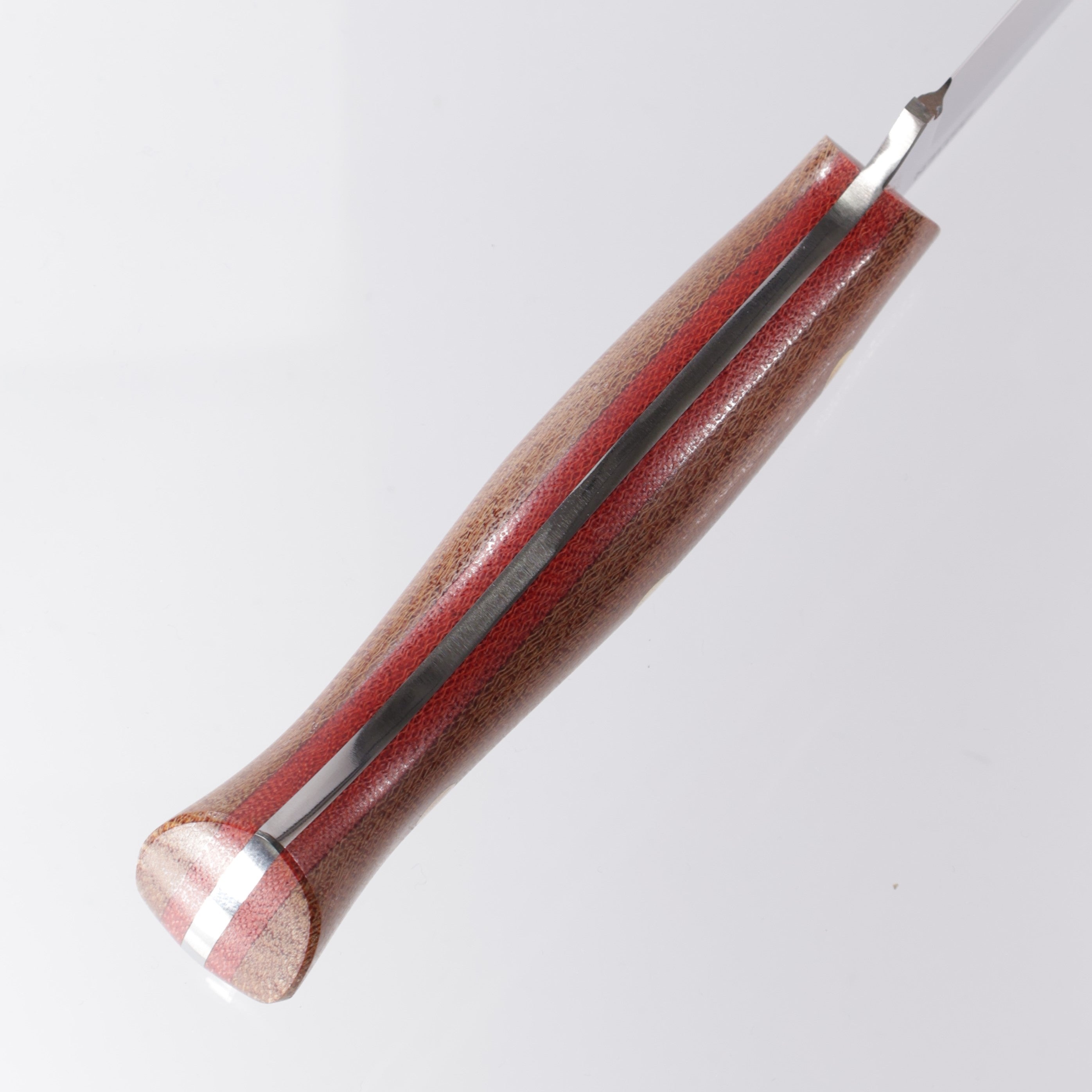 Lishen Knives Skinner - AEB-L - Natural Canvas Micarta w/ Thick Red liners - Brass pins