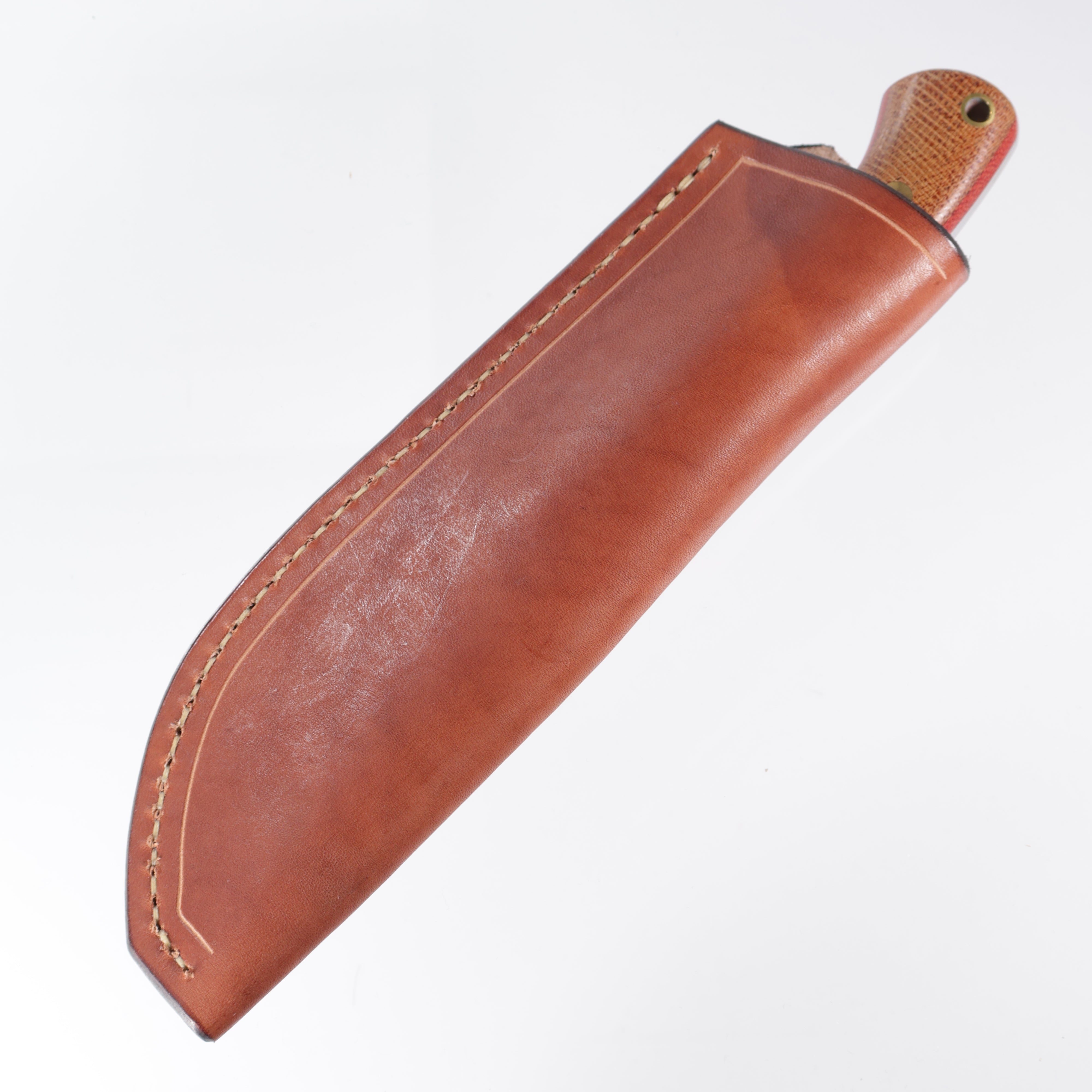 Lishen Knives Skinner - AEB-L - Natural Canvas Micarta w/ Thick Red liners - Brass pins