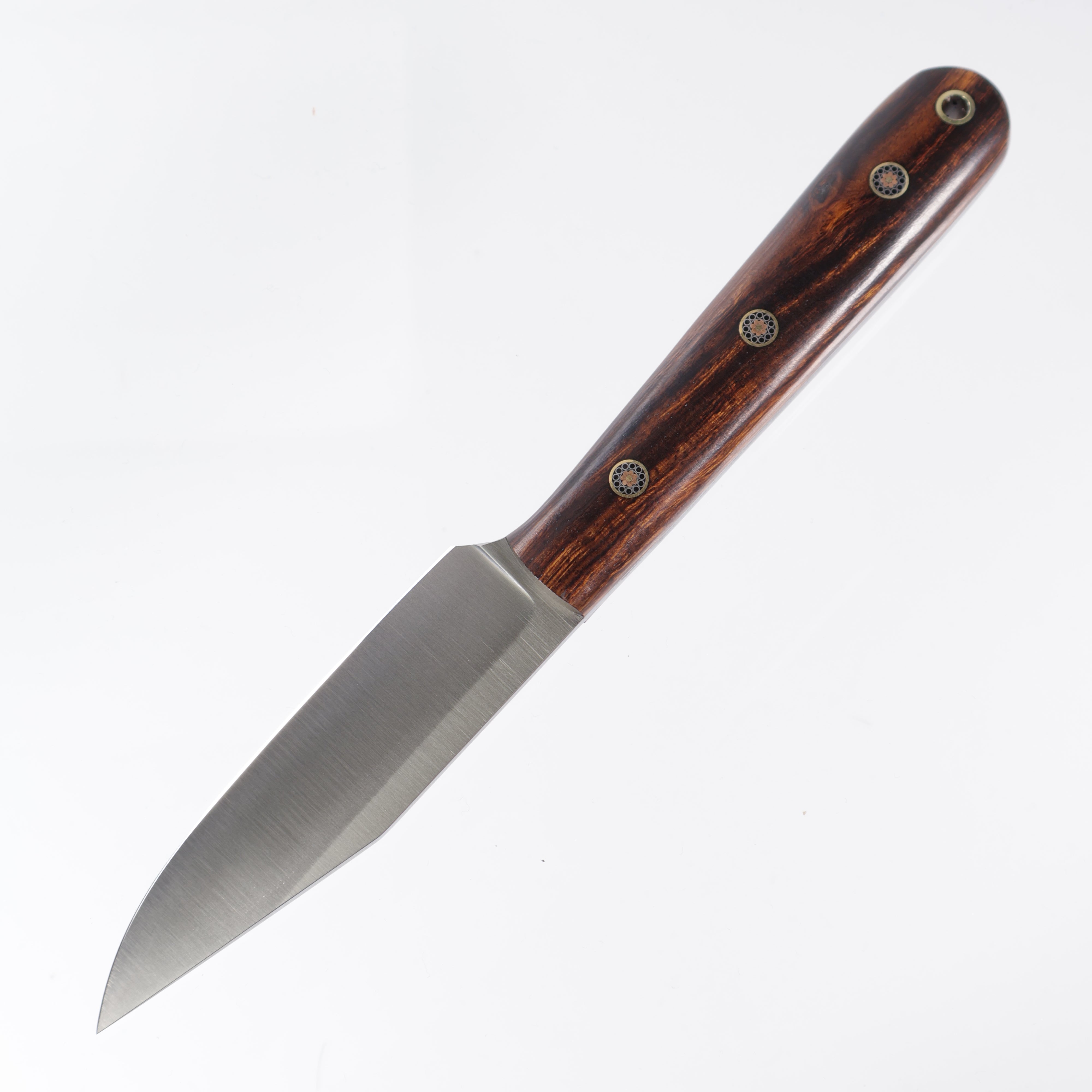 Lishen Knives Ultralite Modern Clippoint - AEB-L - Desert Ironwood - Mosaic Pins