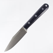 Lishen Knives Ultralite Modern Clippoint - AEB-L - Midnight Jute Micarta w/ white liners - Aluminum Pins
