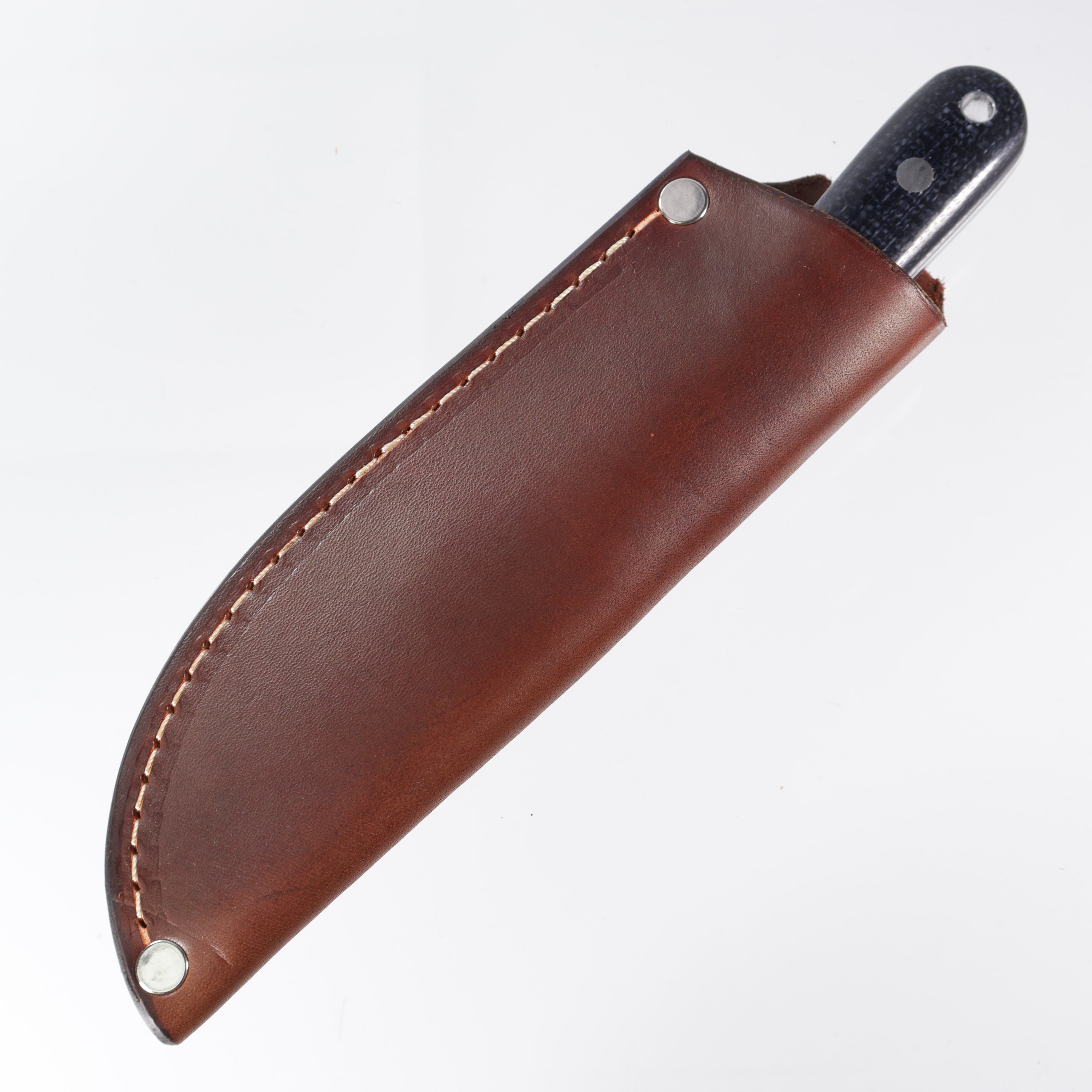 Lishen Knives Ultralite Modern Clippoint - AEB-L - Midnight Jute Micarta w/ white liners - Aluminum Pins