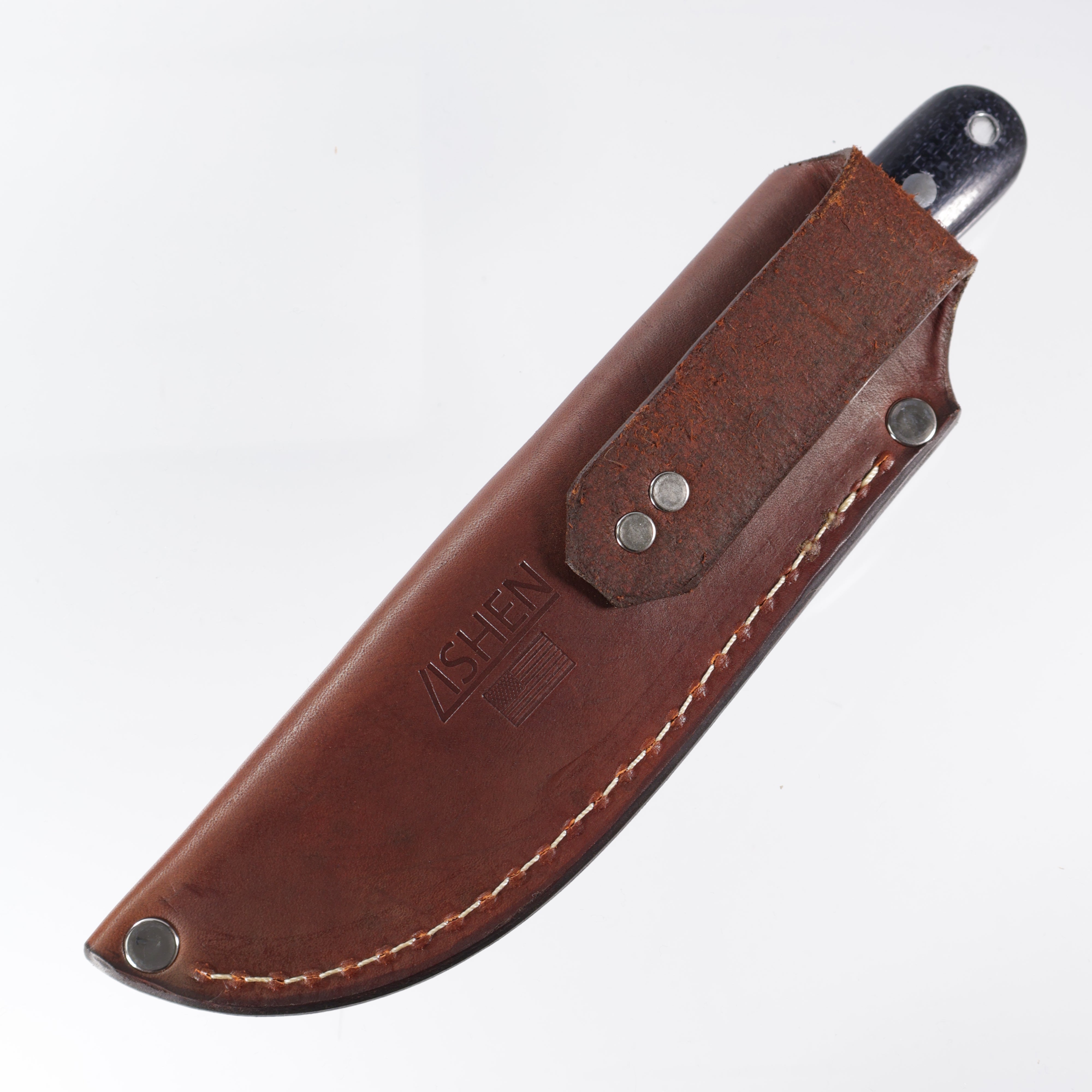 Lishen Knives Ultralite Modern Clippoint - AEB-L - Midnight Jute Micarta w/ white liners - Aluminum Pins