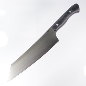 Lishen Knives Kiritsuke - AEB-L - Matte Black Canvas Micarta - Aluminum Pins