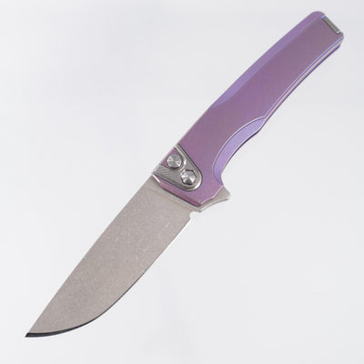 Machine Wise Sonora #2241 - DIstressed Purple Ano Smooth Titanium w/ Ti Bolster - Lightwash S90V