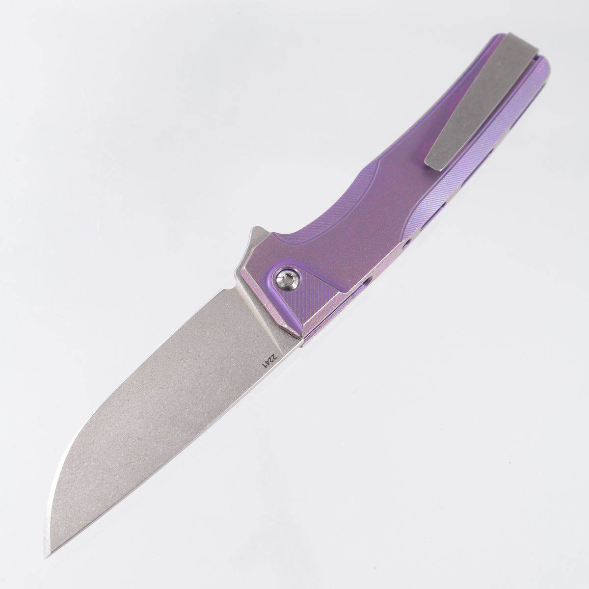 Machine Wise Sonora #2241 - DIstressed Purple Ano Smooth Titanium w/ Ti Bolster - Lightwash S90V