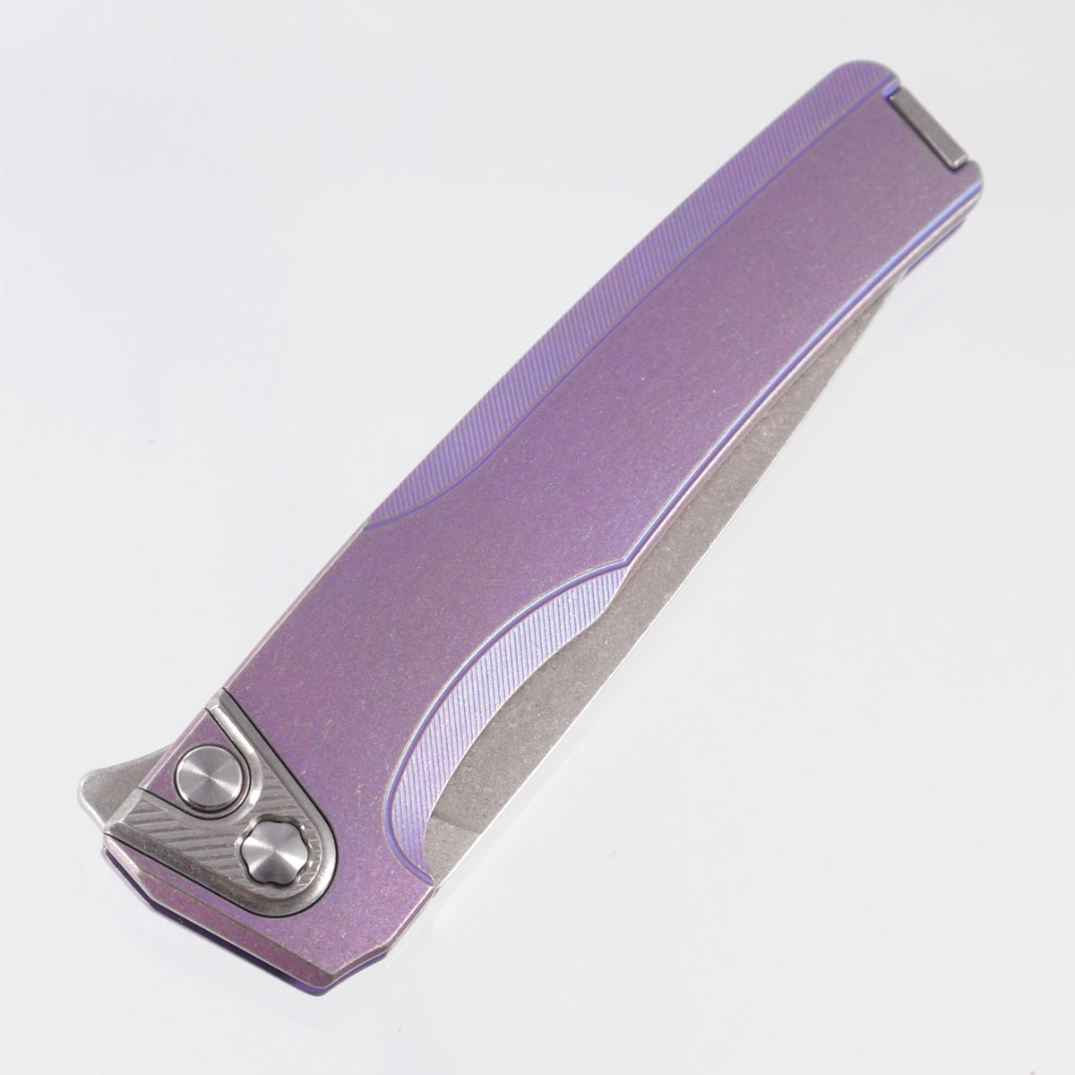 Machine Wise Sonora #2241 - DIstressed Purple Ano Smooth Titanium w/ Ti Bolster - Lightwash S90V