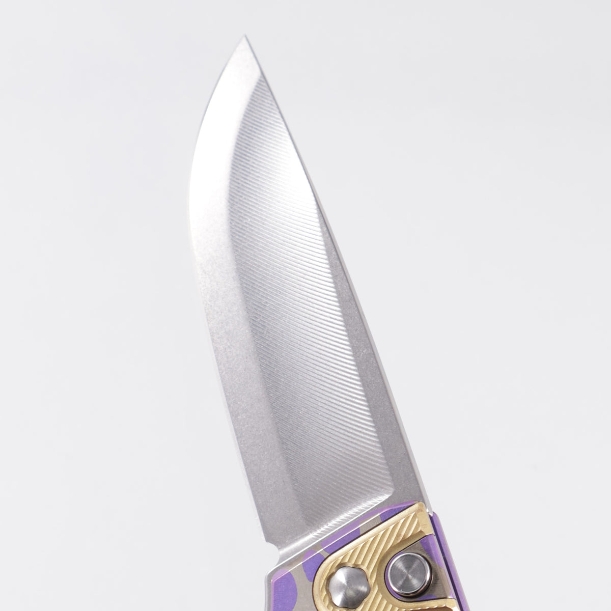 Machine Wise Sonora S-Grind #2332 - Purple & Blue Fade River Rock Ano Sunray Texture Titanium w/ Ti Bolster - Stonewash S90V