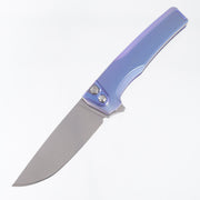 Machine Wise Sonora #2400 - Distressed Blurple Ano Epicenter Texture Titanium w/ Ti Bolster - Stonewash S90V