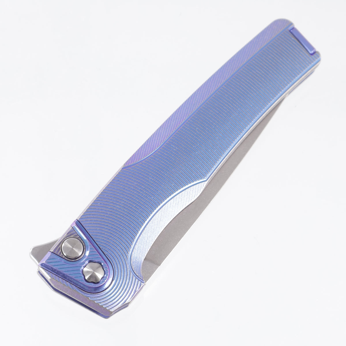 Machine Wise Sonora #2400 - Distressed Blurple Ano Epicenter Texture Titanium w/ Ti Bolster - Stonewash S90V