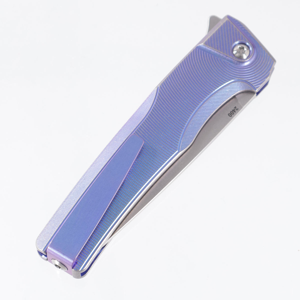 Machine Wise Sonora #2400 - Distressed Blurple Ano Epicenter Texture Titanium w/ Ti Bolster - Stonewash S90V