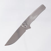 Machine Wise Sonora #1592 - Raw Streamline Texture Titanium w/ Ti Bolster - Stonewash S90V