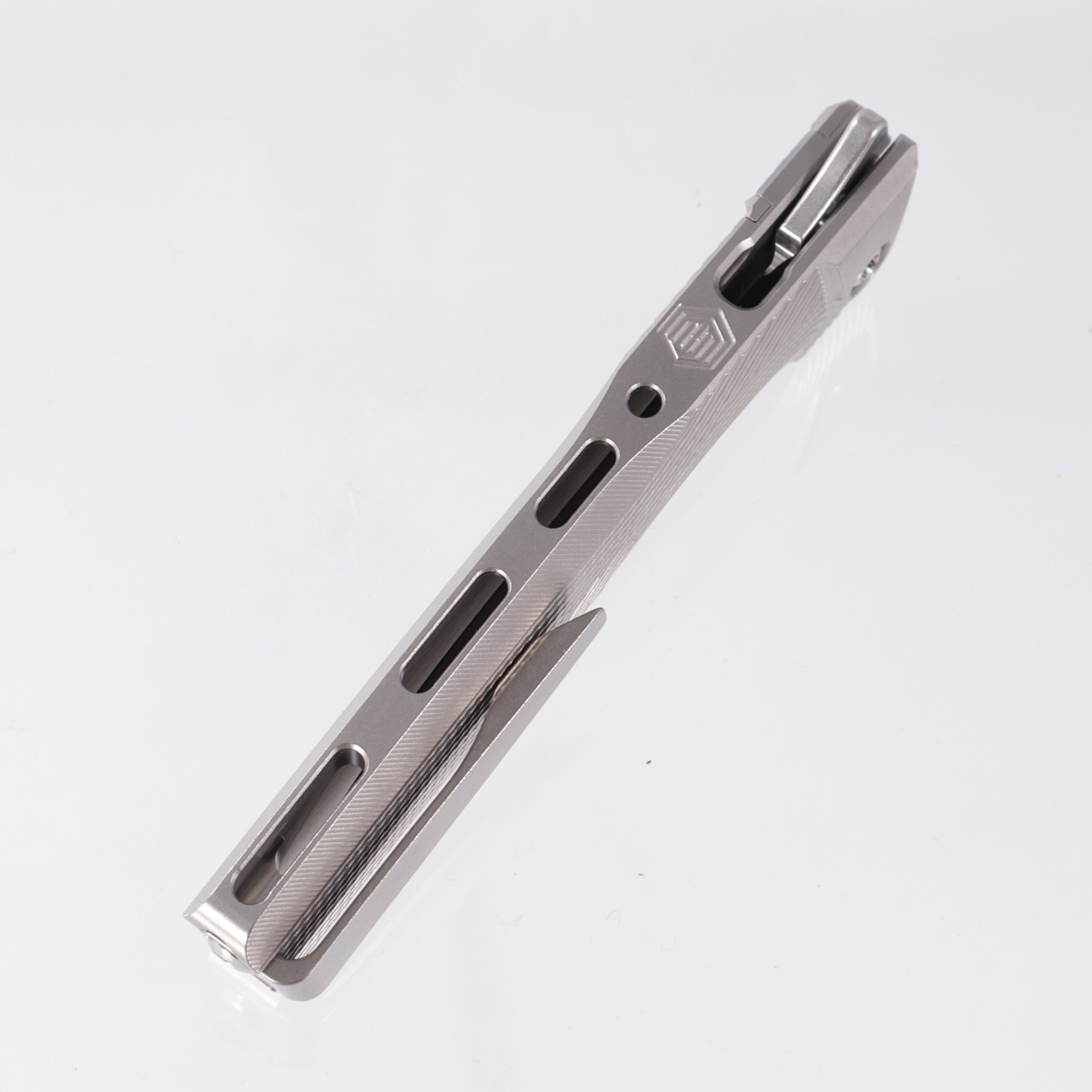 Machine Wise Sonora #1592 - Raw Streamline Texture Titanium w/ Ti Bolster - Stonewash S90V