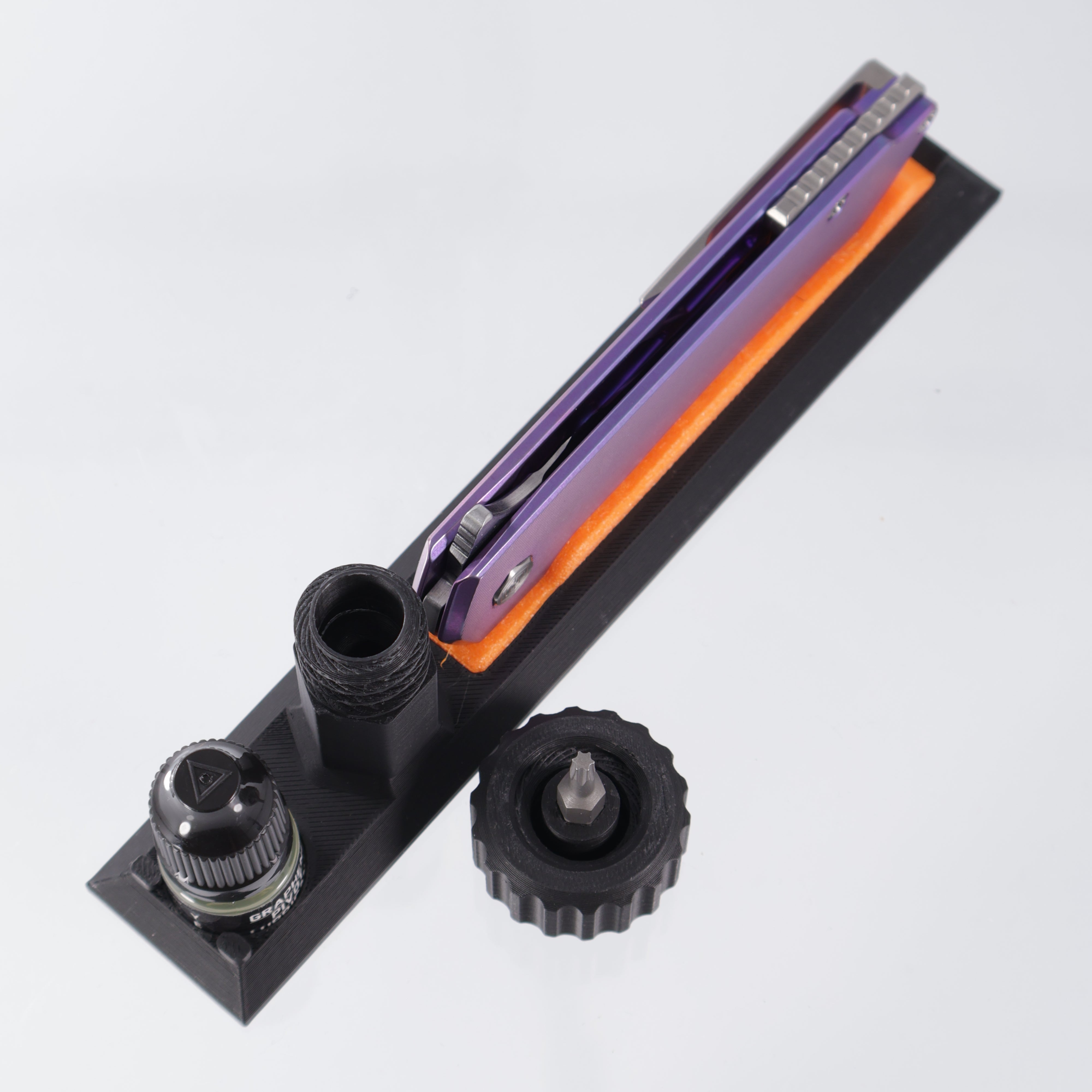 Machine Wise Mojave #0731 - Pink w/ Blurple Distress Fine Step Texture Titanium - Stonewash S90V