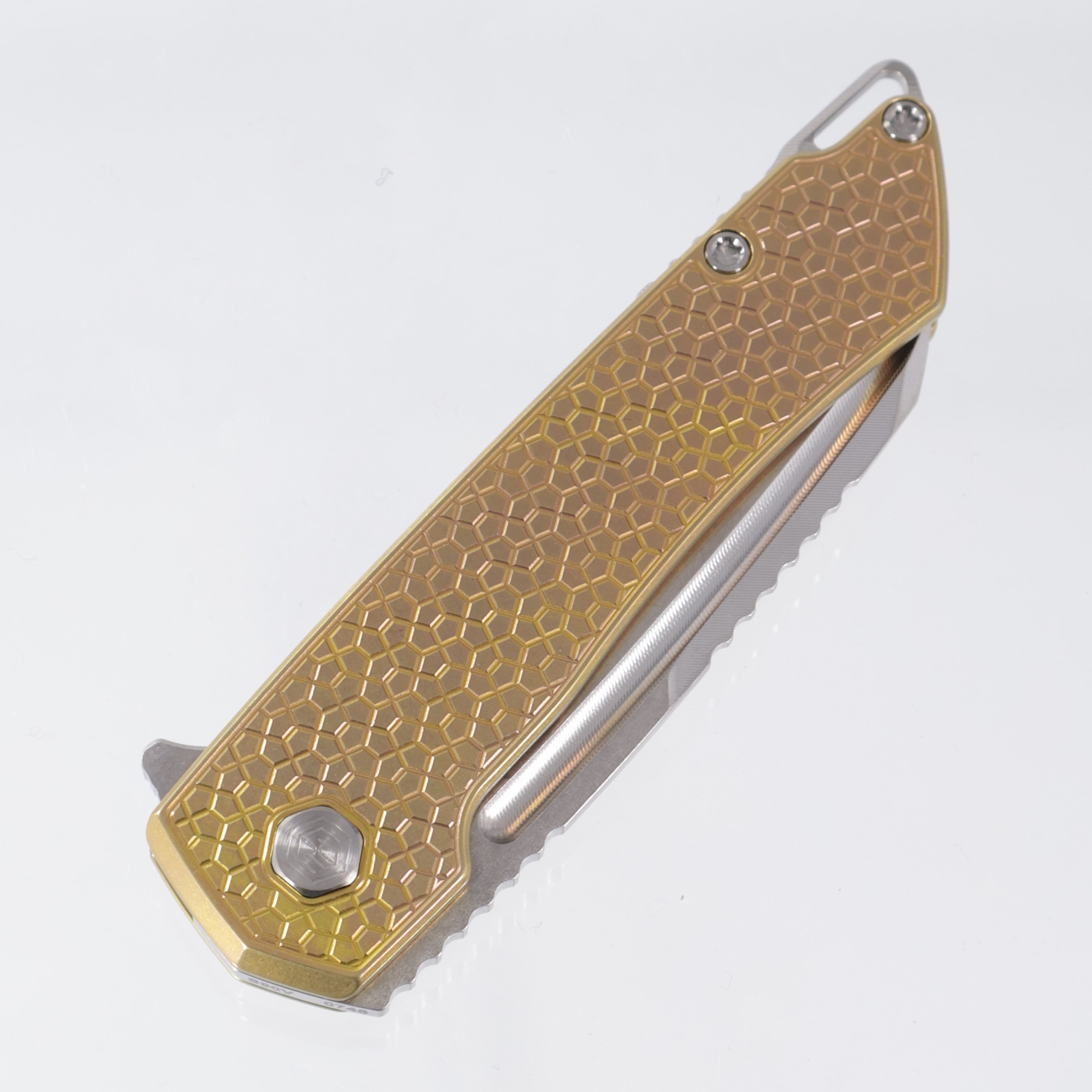 Machine Wise Mojave #0745 - Gold Rose Turtle Texture Titanium - Stonewash S90V