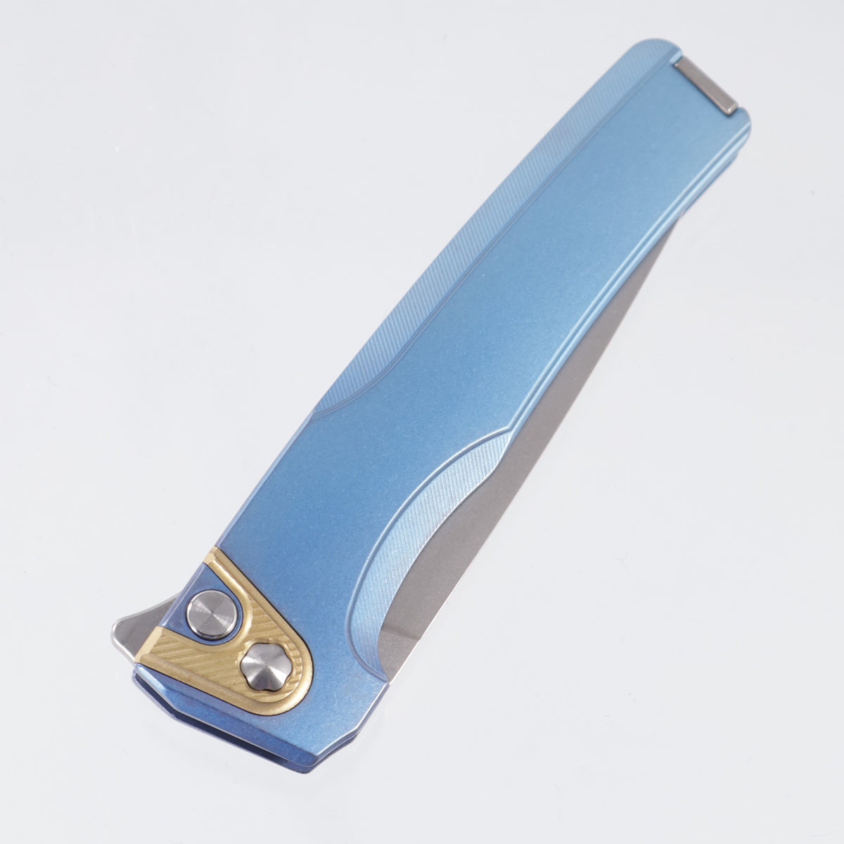 Machine Wise Sonora #2202 - Navy Blue Anodized Smooth Titanium w/ Brass Bolster - Stonewash S90V