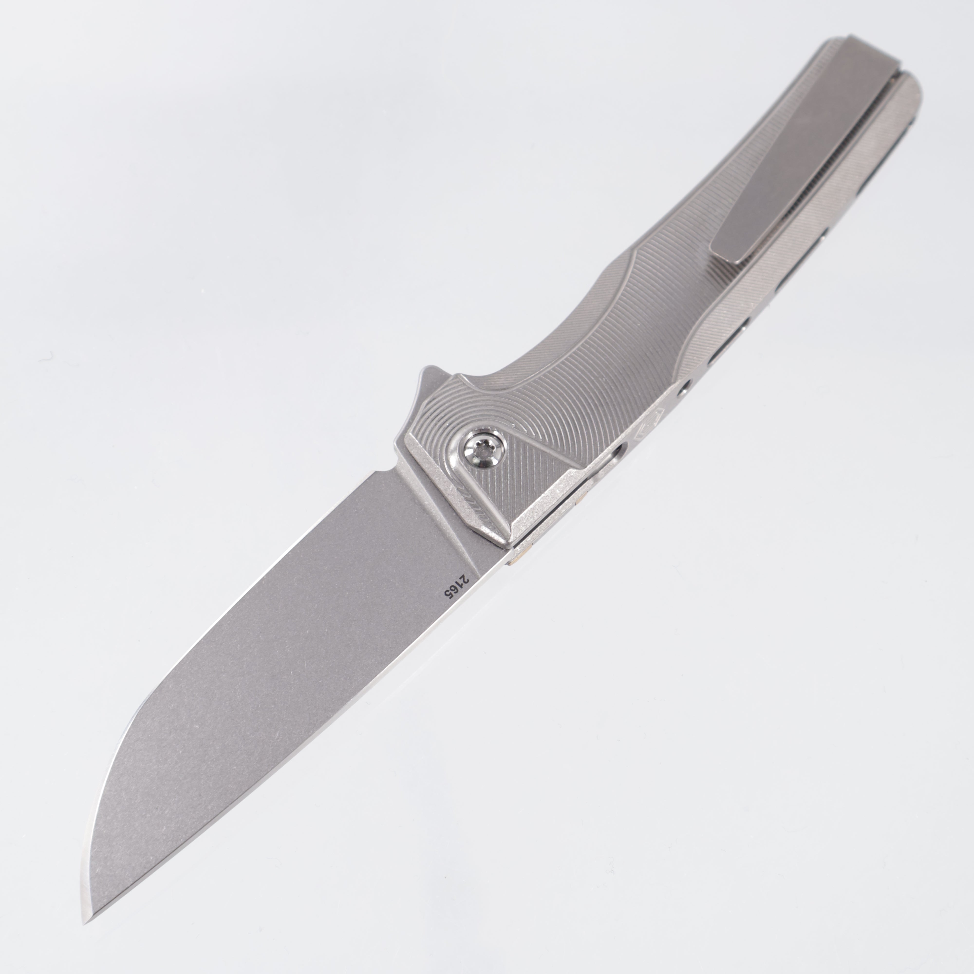 Machine Wise Sonora #2165 - Raw Epicenter Texture Titanium w/ Brass Bolster - Stonewash S90V