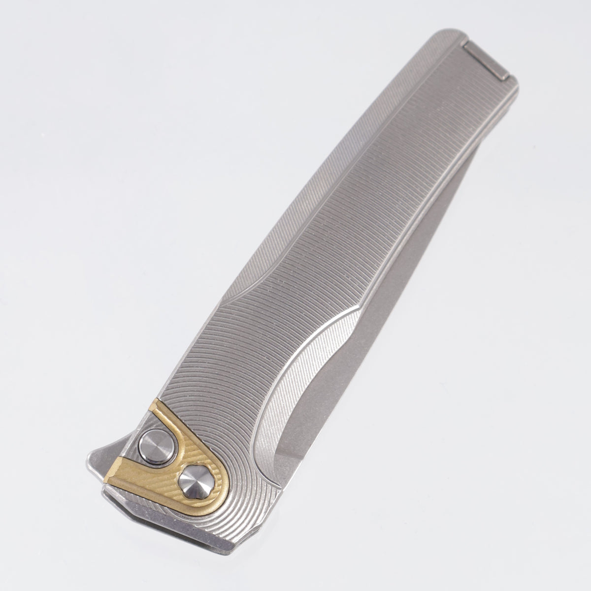 Machine Wise Sonora #2165 - Raw Epicenter Texture Titanium w/ Brass Bolster - Stonewash S90V