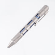 Maxace Judge 3.0 Bolt Action Pen - Full Titanium w/ Blue TI Inner Sleeve - Parker Style Refills - MC46-1-H