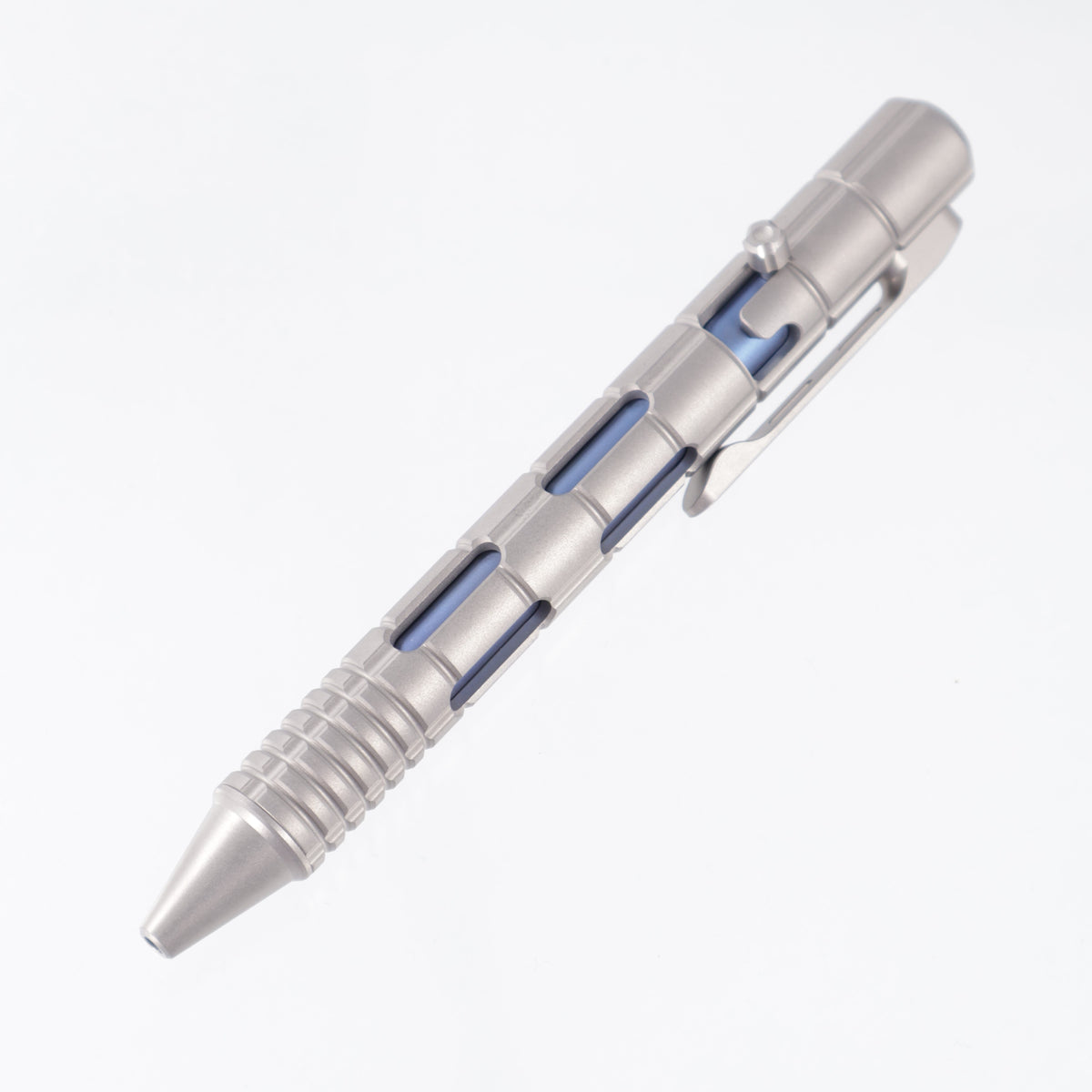 Maxace Judge 3.0 Bolt Action Pen - Full Titanium w/ Blue TI Inner Sleeve - Parker Style Refills - MC46-1-H