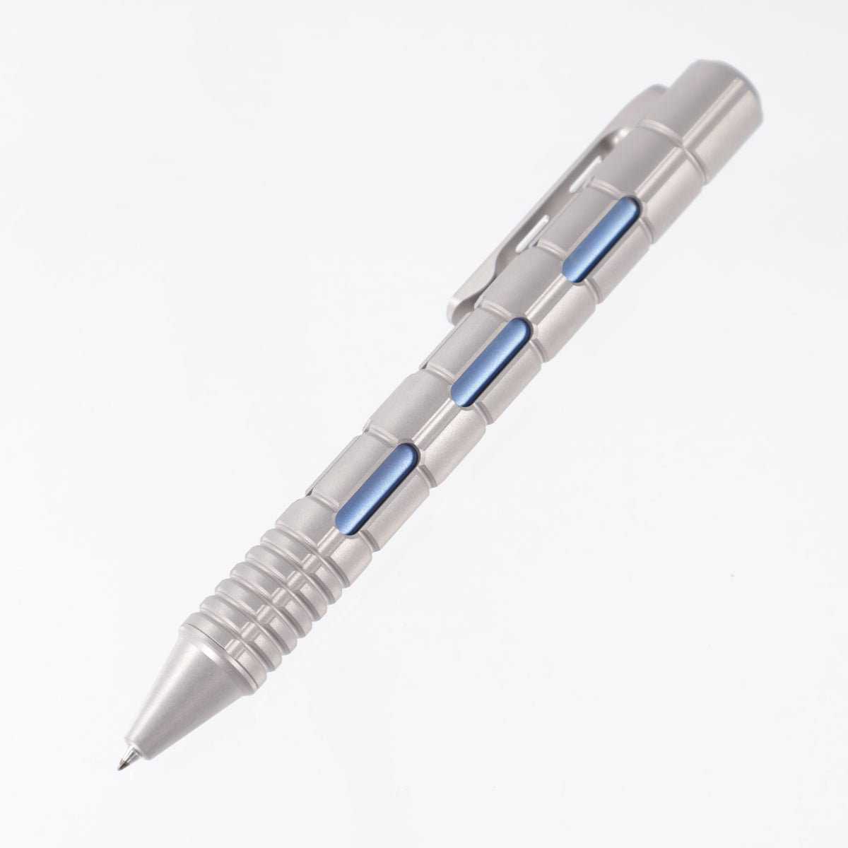 Maxace Judge 3.0 Bolt Action Pen - Full Titanium w/ Blue TI Inner Sleeve - Parker Style Refills - MC46-1-H