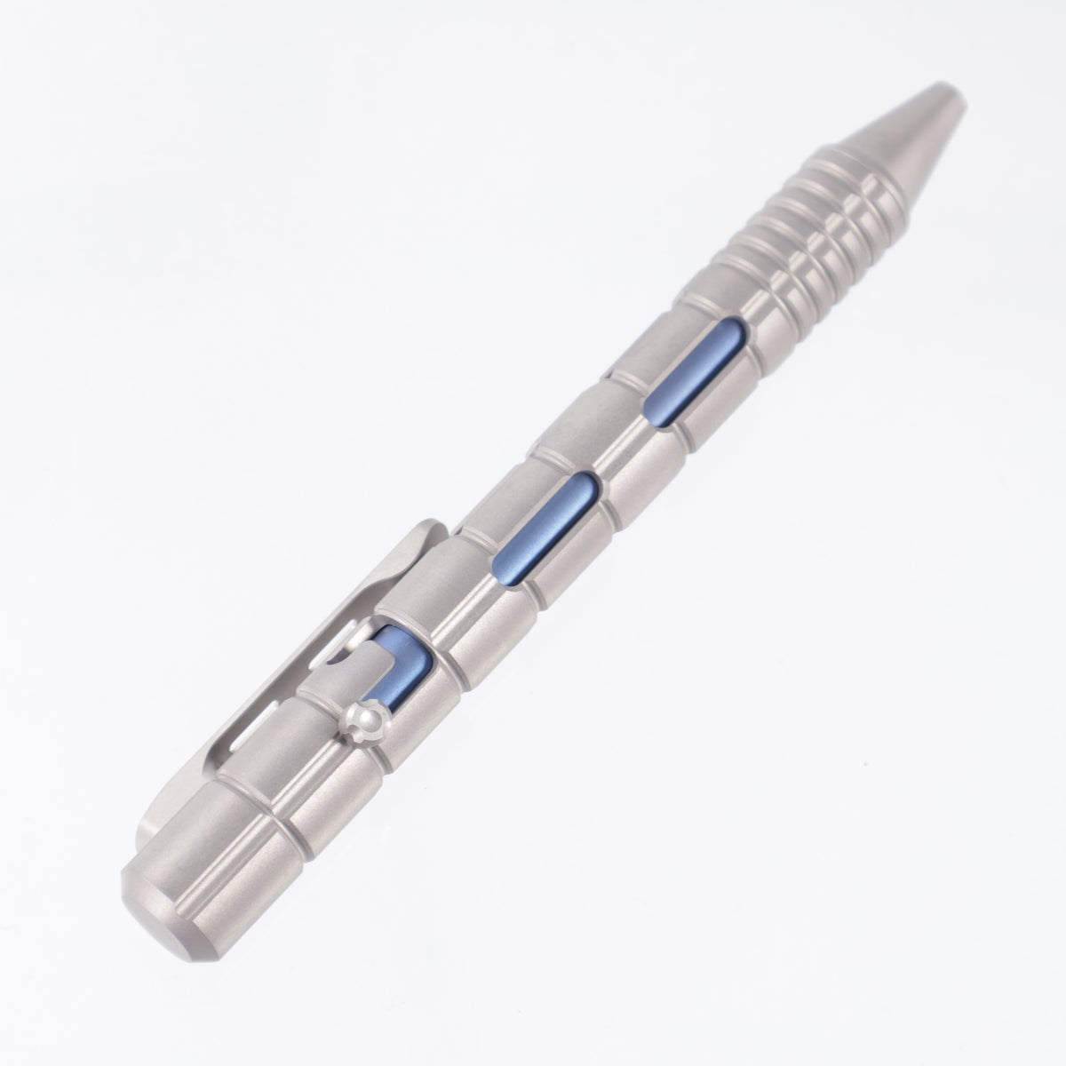Maxace Judge 3.0 Bolt Action Pen - Full Titanium w/ Blue TI Inner Sleeve - Parker Style Refills - MC46-1-H