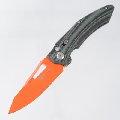 Maxace Babyon-A Auto - Green Carbon Fiber - Orange M390 - X02B