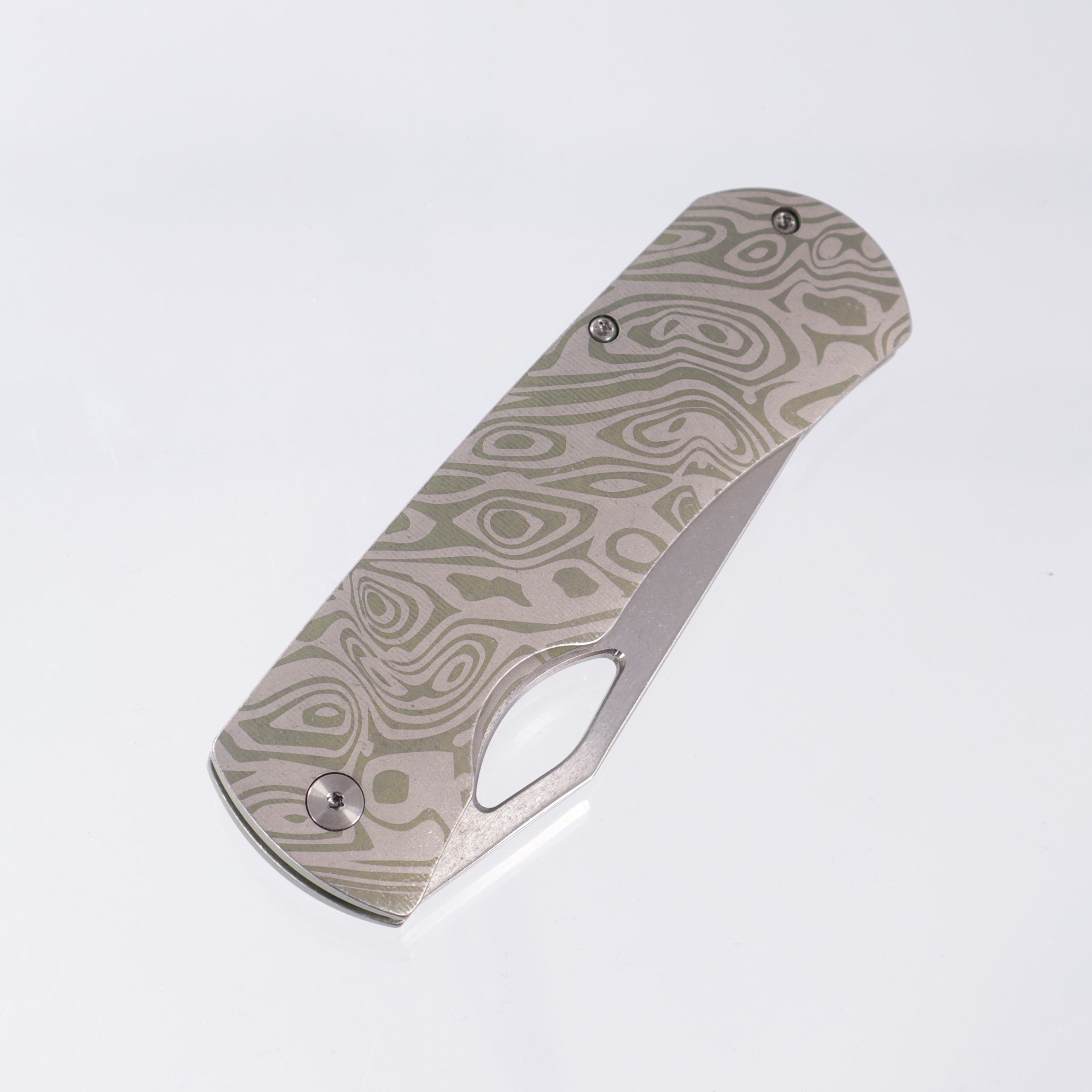 McNees Dixon - Green Ripple Engraved Ti - Satin Stonewash Magnacut 3.75" - GRN-A SIMS1T2398