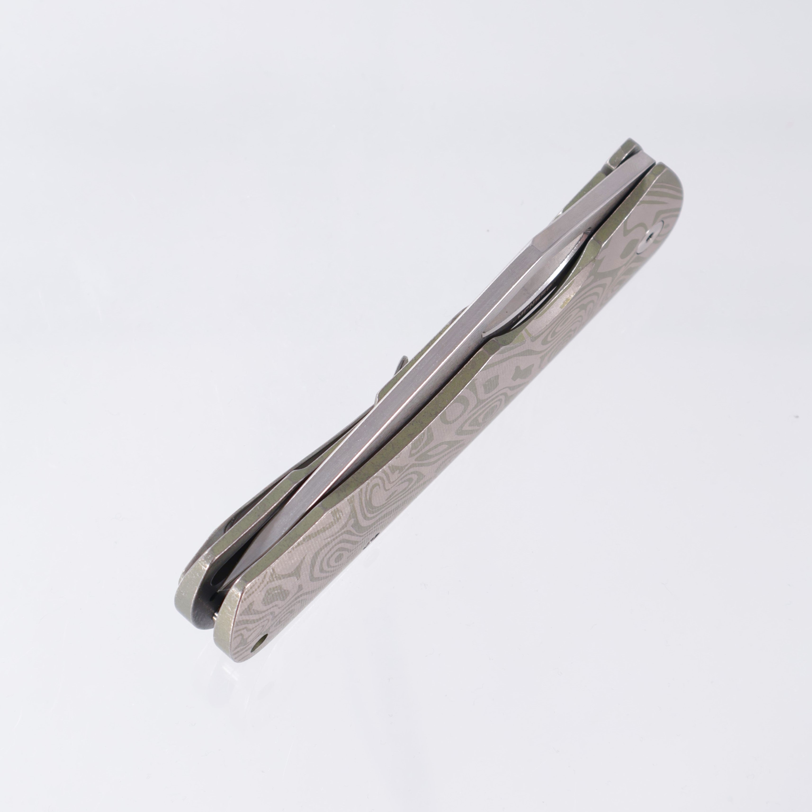 McNees Dixon - Green Ripple Engraved Ti - Satin Stonewash Magnacut 3.75" - GRN-A SIMS1T2398