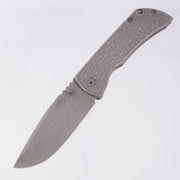 McNees PM Mac 2 3.5" Drop Point - Stonewash Jigged Titanium - Atomic Stonewash Magnacut
