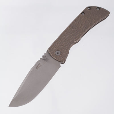 McNees PM Mac 2 3.5" Drop Point - Bronze Jigged Titanium - Atomic Stonewash Magnacut