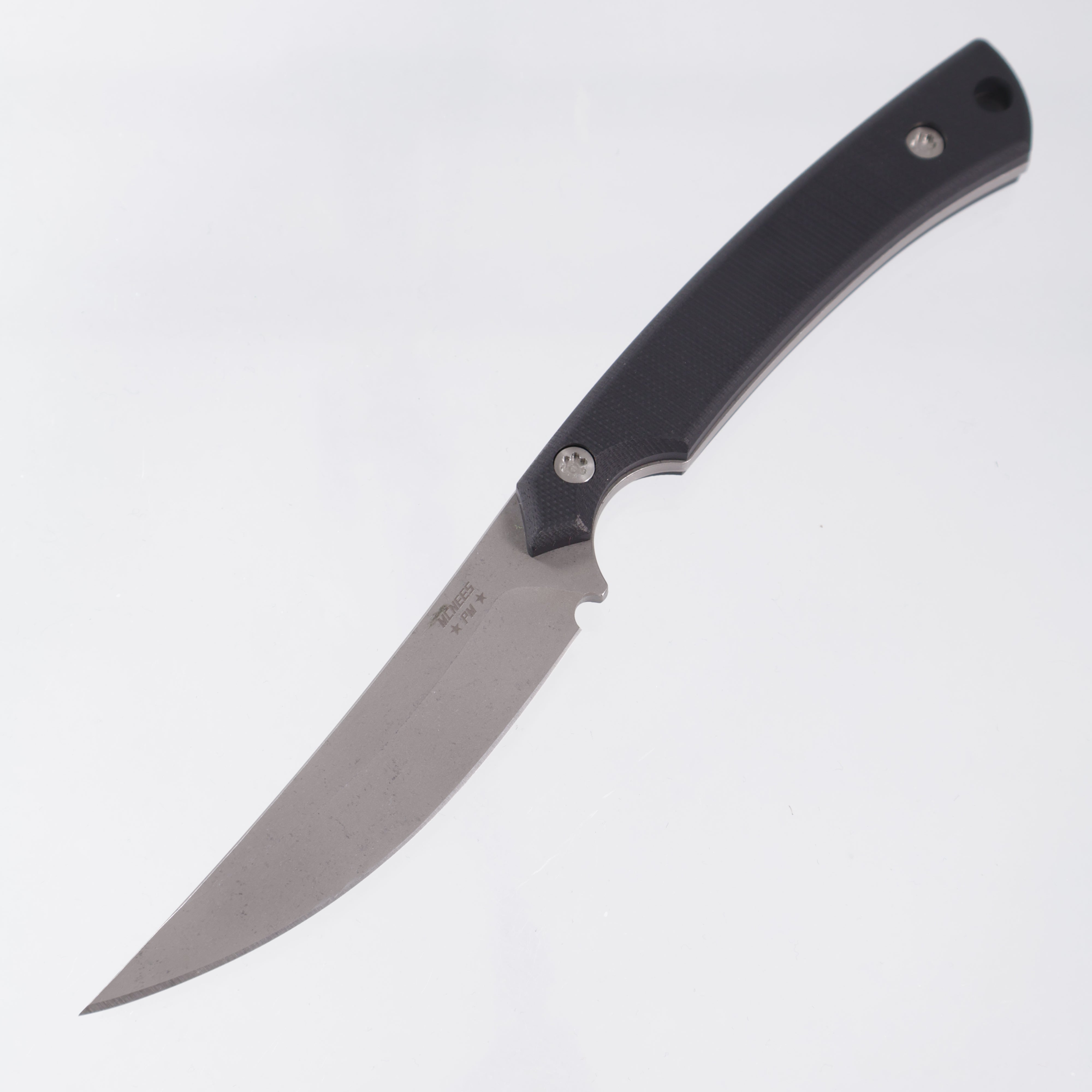 McNees Fowl Play Fixed Blade - Black G10 - Atomic Stonewash Magnacut