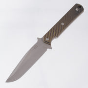 McNees Stalker Fixed Blade - Tan/Black G10 - Atomic Stonewash S90V