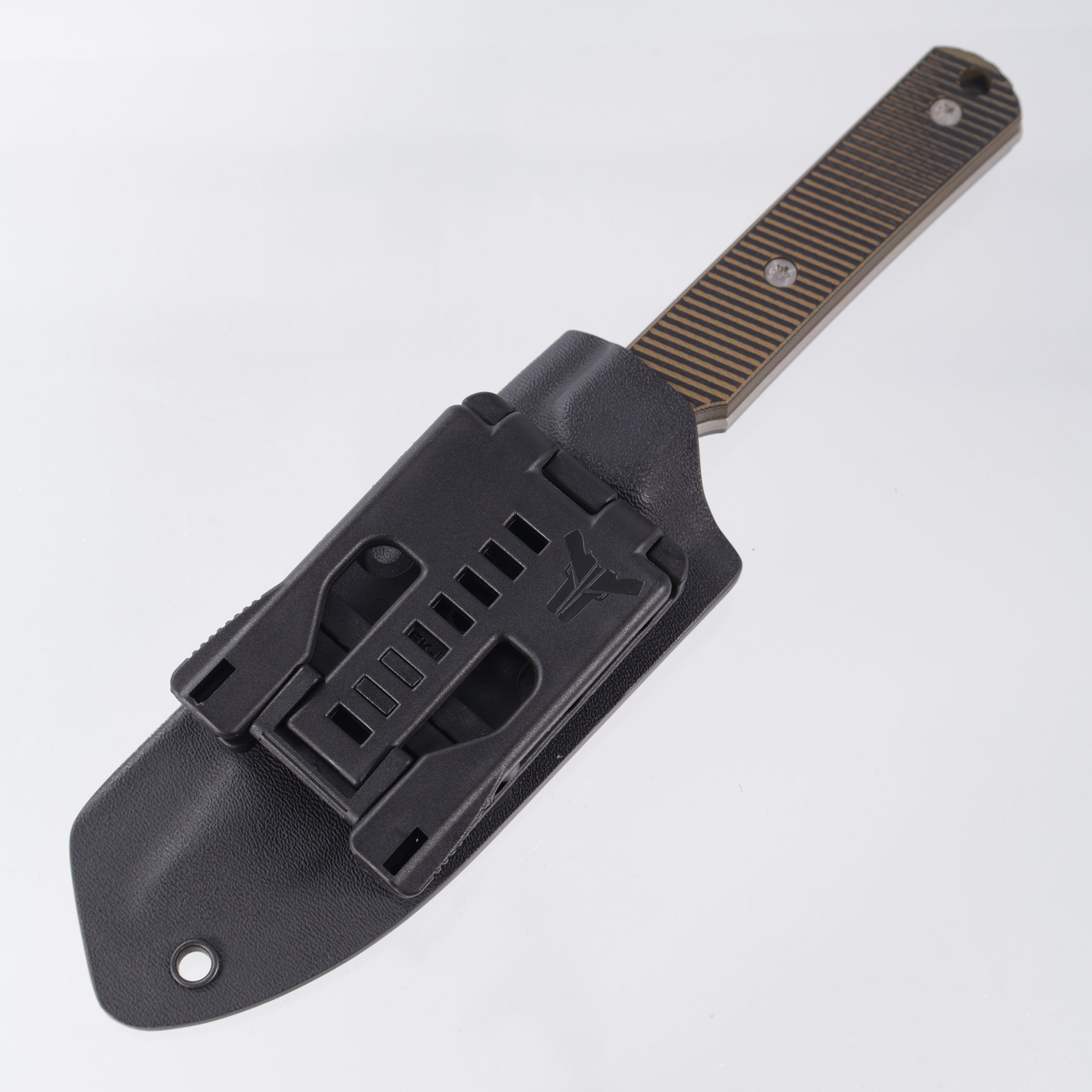McNees Stalker Fixed Blade - Tan/Black G10 - Atomic Stonewash S90V