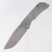 McNees PM Mac 2 3.5" Drop Point - Green/Blue Rocked Titanium - Atomic Stonewash Magnacut