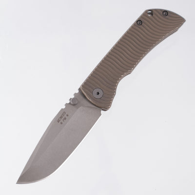 McNees PM Mac 2 3.0" Drop Point - Bronze Swerve Milled Titanium - Atomic Stonewash Magnacut