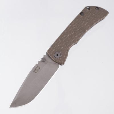 McNees PM Mac 2 3.0" Drop Point - Bronze Jigged Titanium - Atomic Stonewash Magnacut