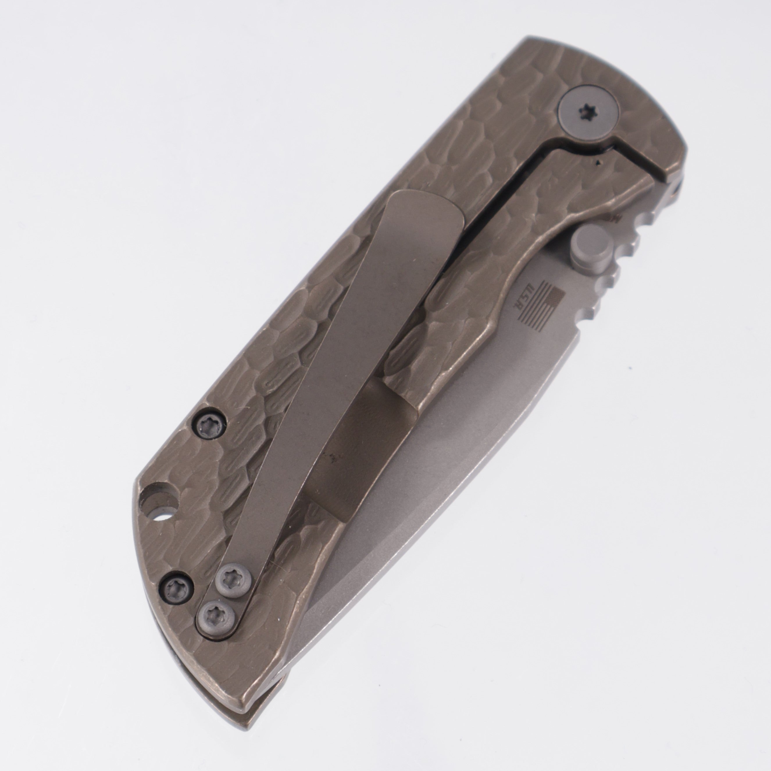 McNees PM Mac 2 3.0" Drop Point - Bronze Jigged Titanium - Atomic Stonewash Magnacut