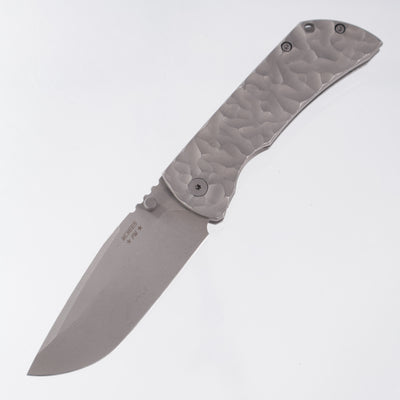 McNees PM Mac 2 3.5" Drop Point - Stonewash Rocked Titanium - Atomic Stonewash Magnacut