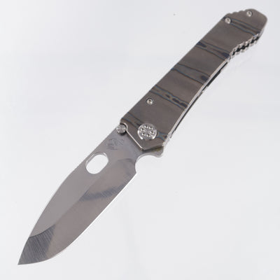 Medford 187DP - TIger Stripe Flamed Titanium Front Scale w/ Tumbled Titanium Lockside & Flamed Titanium Clip - Tumbled CPM-D2 - MK002DTQ-03TM-TSCF-Q4
