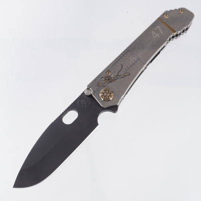 Medford 187DP - Tumbed Flying Tiger / Rivets Titanium Front Scale & Lockside - DLC CPM-D2 - MK002DPQ-01TM-T1CP-Q4
