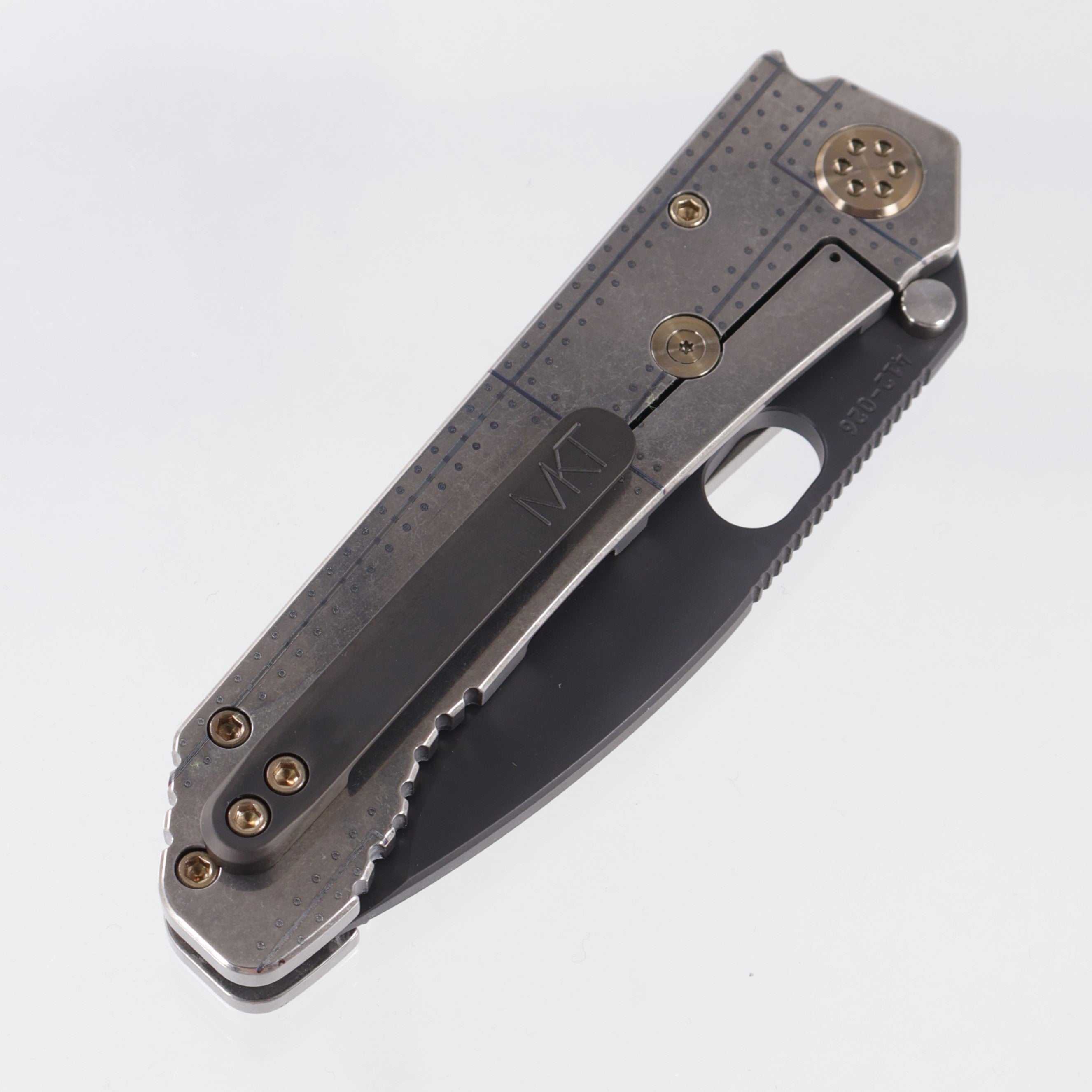 Medford 187DP - Tumbed Flying Tiger / Rivets Titanium Front Scale & Lockside - DLC CPM-D2 - MK002DPQ-01TM-T1CP-Q4