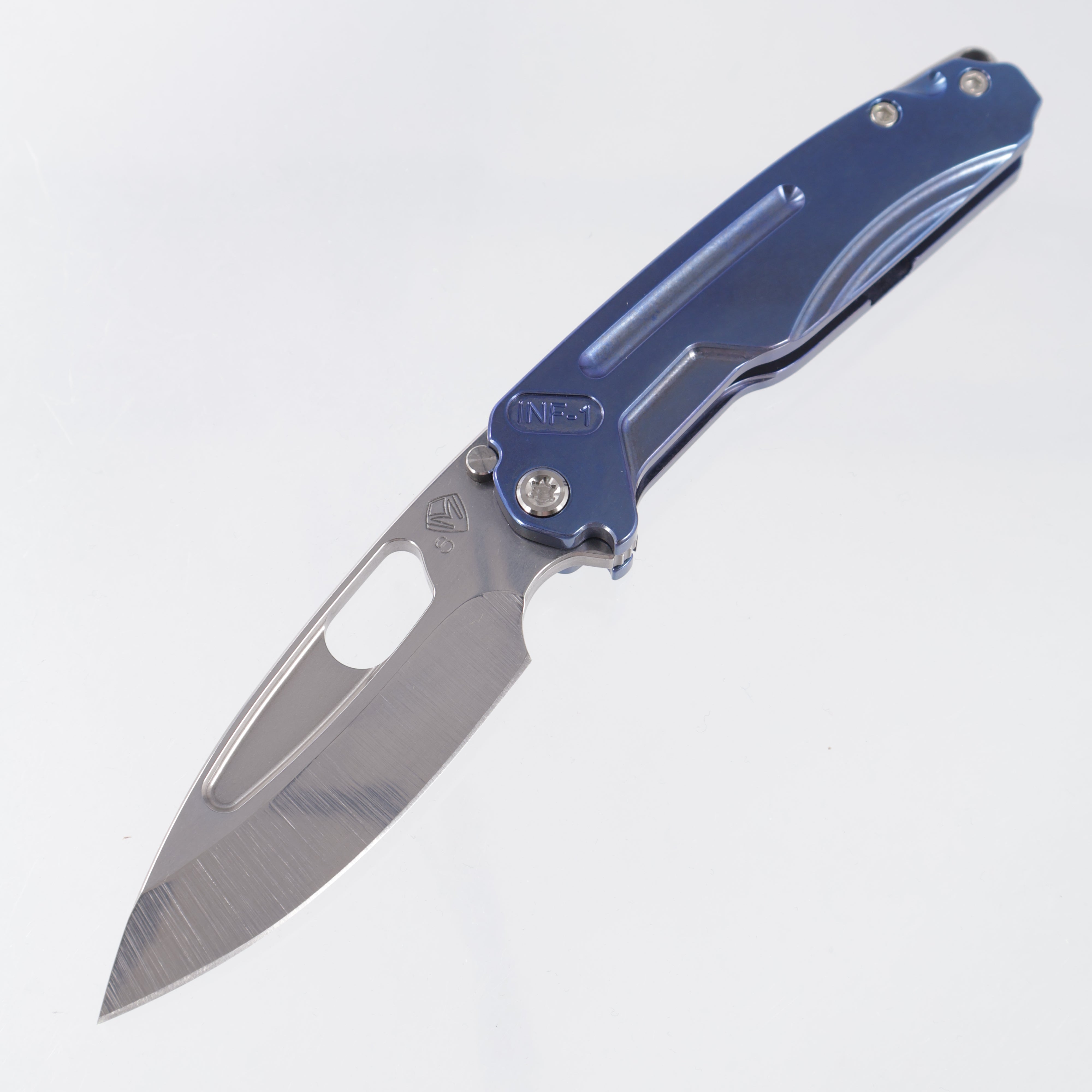 Medford Infraction - Blue Tumbled Titanium Front Scale & Lockside - Tumbled S35VN - MK031STQ-37A2-TSCS-BN
