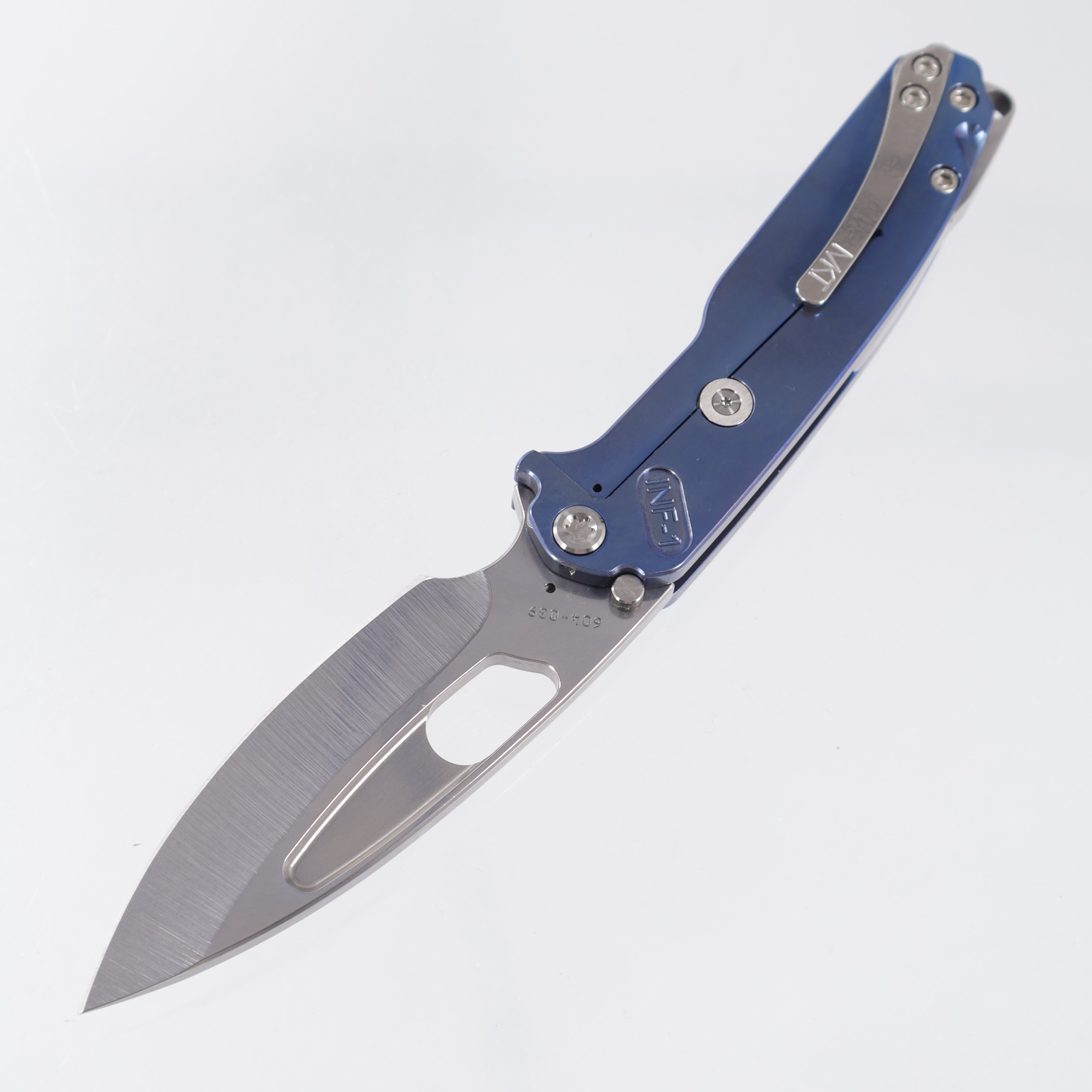 Medford Infraction - Blue Tumbled Titanium Front Scale & Lockside - Tumbled S35VN - MK031STQ-37A2-TSCS-BN
