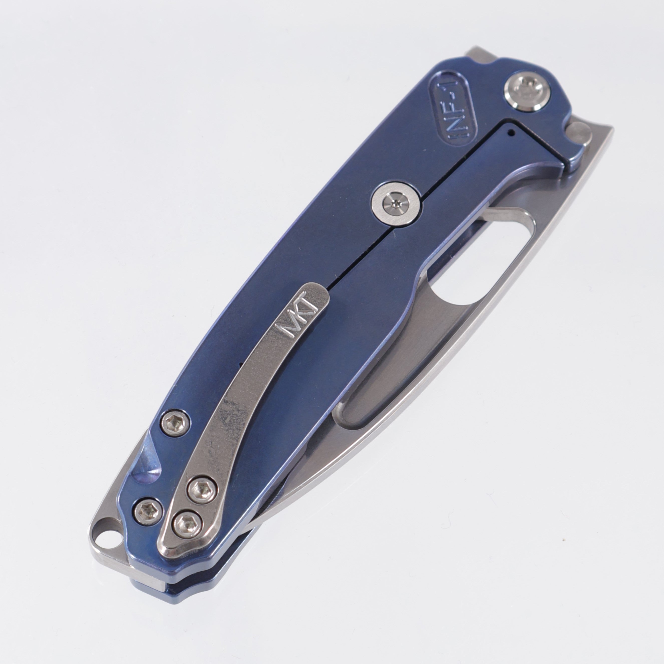 Medford Infraction - Blue Tumbled Titanium Front Scale & Lockside - Tumbled S35VN - MK031STQ-37A2-TSCS-BN