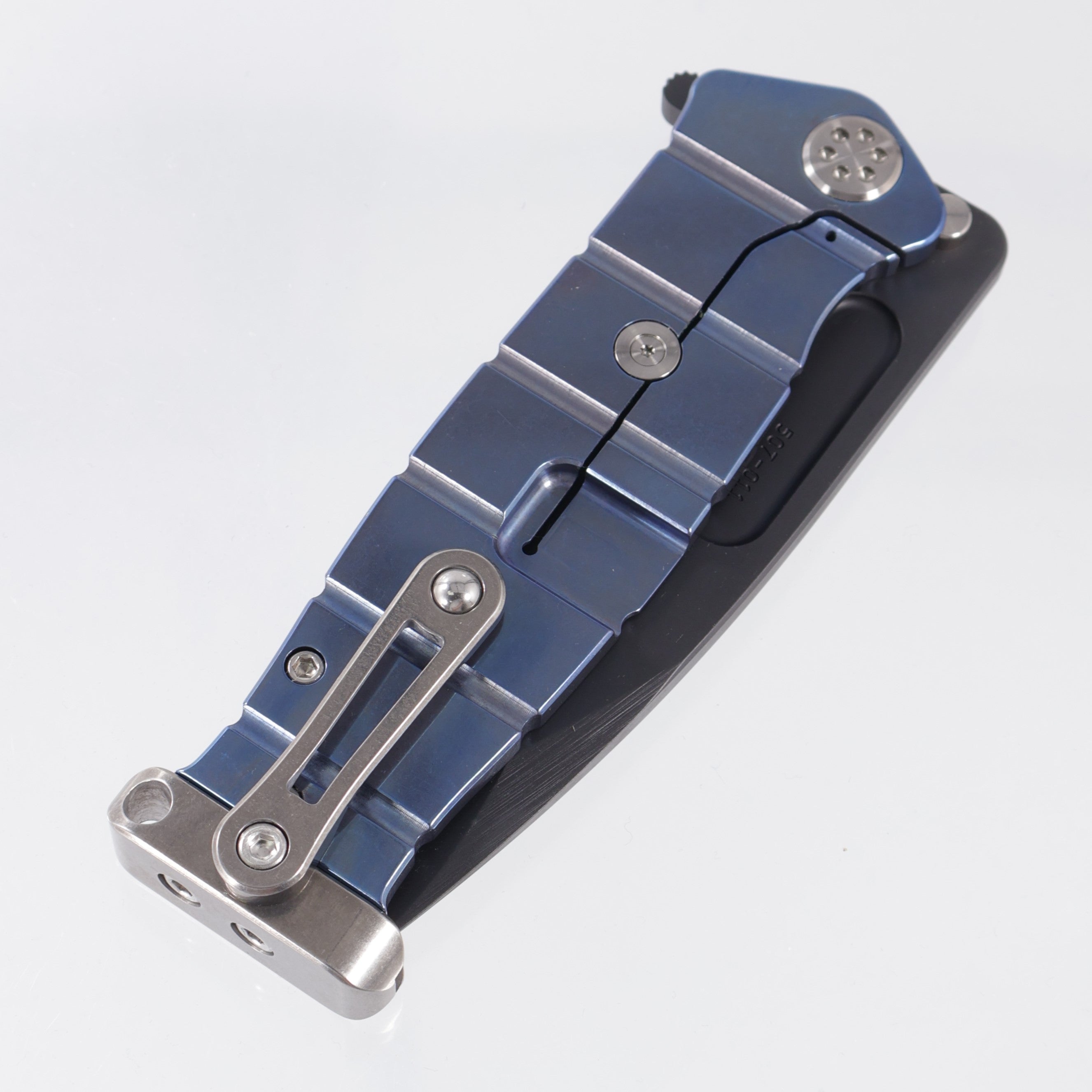 Medford USMC Fighter Flipper - Tumbled Blue Titanium Front Scale & Lockside - DLC S35VN - MK204SPQ-37A2-TSCS-PT
