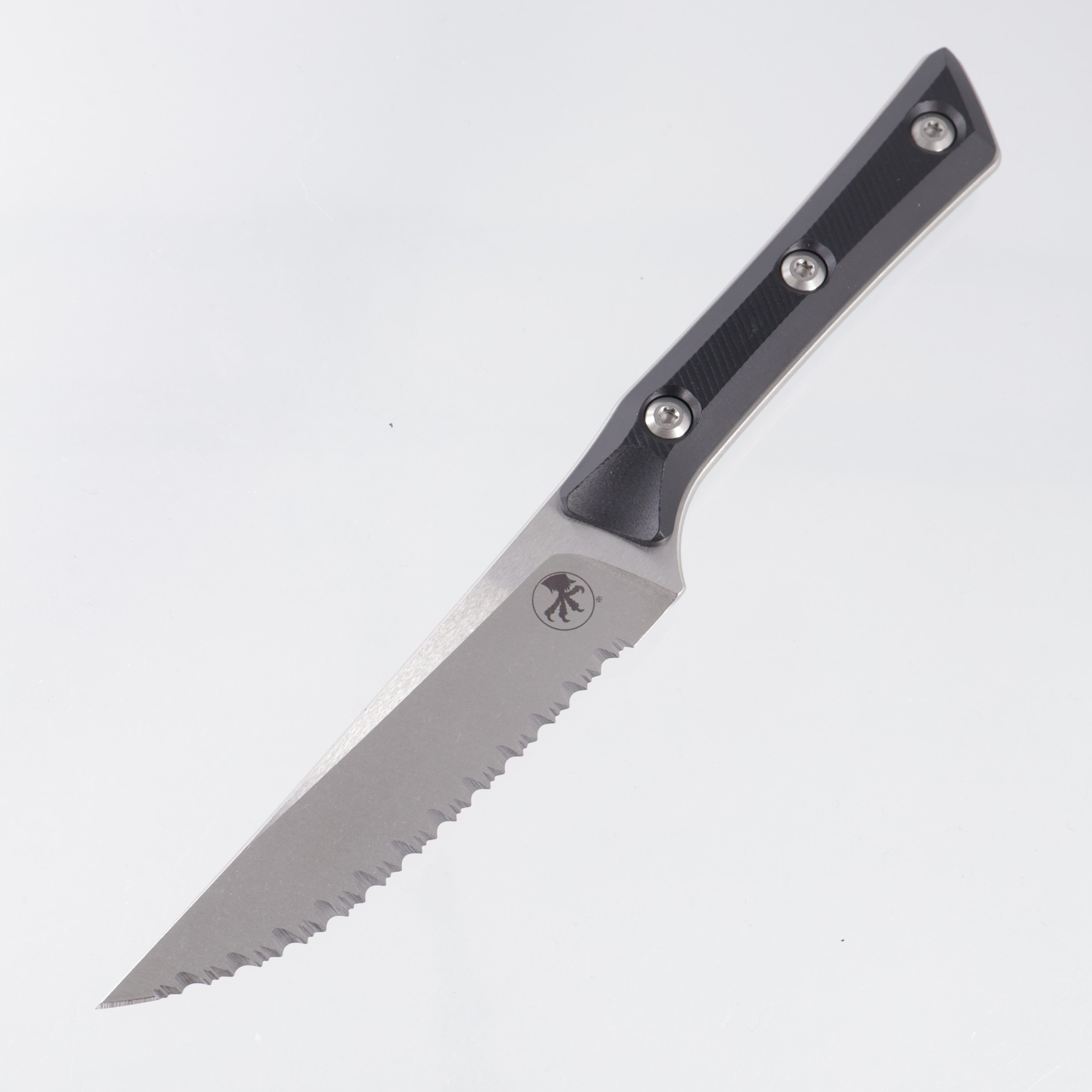Microtech 4 Piece Steak Knife Set - Black G10 - Stonewash Full Serrate M390MK - 3600-12SETBK