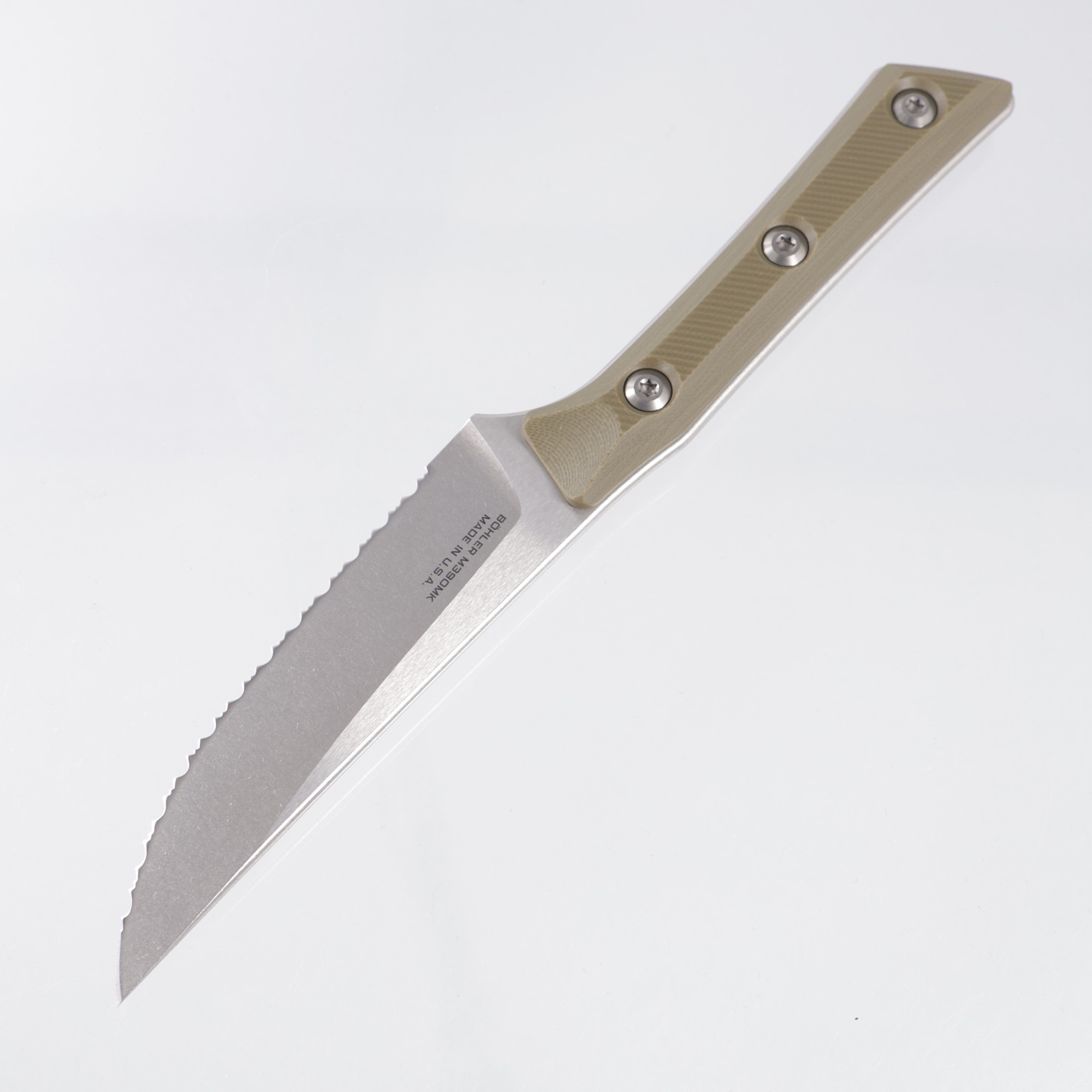 Microtech 4 Piece Steak Knife Set - OD Green G10 - Stonewash Full Serrate M390MK - 3600-12SETOD