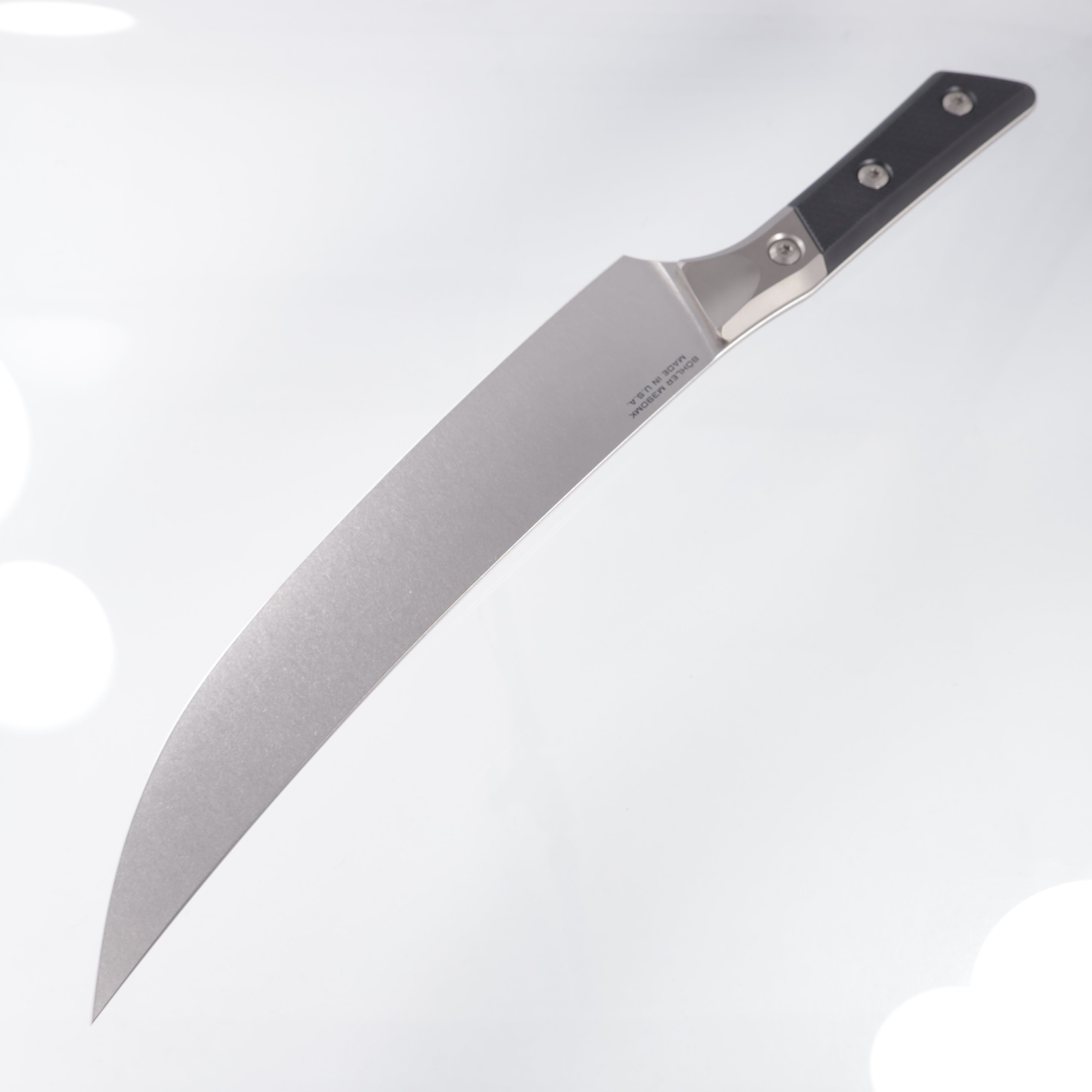 Microtech Butcher Knife - Black G10 w/ Beadblast Titanium Bolsters - Stonewash M390MK - 3800B-10BK